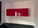 Design wandkast, hoogglans rood, onbeschadigd, Huis en Inrichting, Kasten | Buffetkasten, 150 tot 200 cm, Overige materialen, Minder dan 100 cm