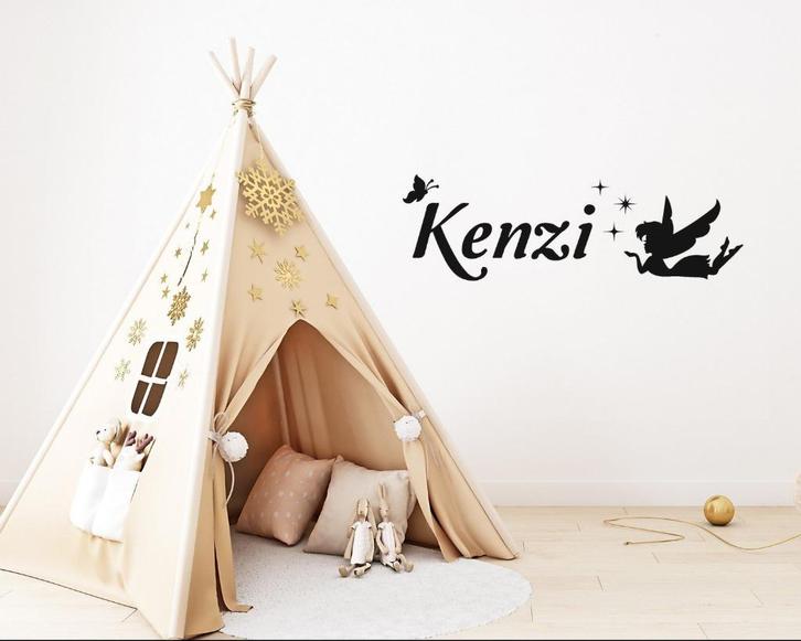 Interieur decoratie deursticker Naam met elfje, Huis en Inrichting, Woonaccessoires | Overige, Nieuw, Ophalen of Verzenden