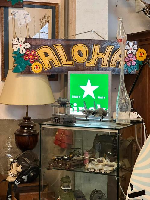 Groot houten Aloha Tiki bar bord 99 cm, Huis en Inrichting, Woonaccessoires | Wanddecoraties, Ophalen of Verzenden
