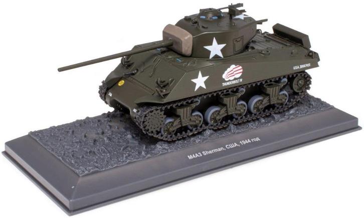 M4A3 Sherman Tank Thunderbolt IV US Army Ardennen 1944, Hobby en Vrije tijd, Modelbouw | Auto's en Voertuigen, Nieuw, Tank, 1:32 tot 1:50