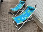 2 Strandstoelen, Ophalen of Verzenden, Gebruikt, Hout, Verstelbaar