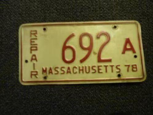 Kentekenplaat licenseplate Massachusetts Repair 78 USA, Verzamelen, Automerken, Motoren en Formule 1, Gebruikt, Auto's, Verzenden