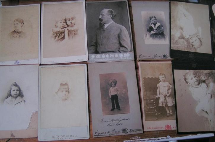 10 antieke kabinetfoto's nr MM 214, Verzamelen, Foto's en Prenten, Gebruikt, Overige onderwerpen, Voor 1940, Verzenden