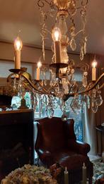 Kristallen franse antieke kroonluchter, groot 8 lampen, Antiek en Kunst, Ophalen