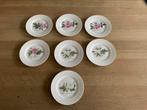 7 prachtige vintage porseleinen high-tea bordjes, Ophalen of Verzenden