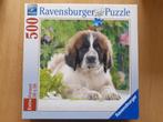 ravensburger puzzel sint Bernard pup 500 stukjes, Ophalen of Verzenden, 500 t/m 1500 stukjes, Gebruikt, Legpuzzel