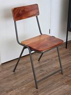 Houten stoel met stalen frame, Ophalen, Bruin, Zo goed als nieuw, Eén