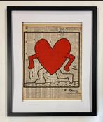 Keith Haring : tekenen op krant, Antiek en Kunst, Kunst | Designobjecten, Ophalen of Verzenden