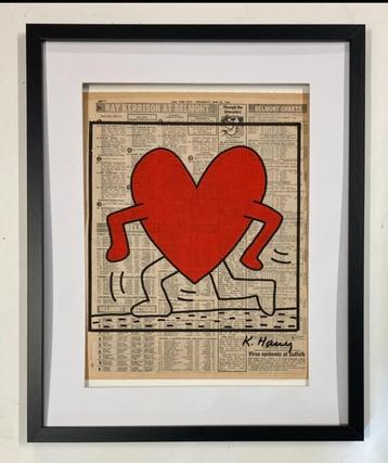 Keith Haring : tekenen op krant beschikbaar voor biedingen