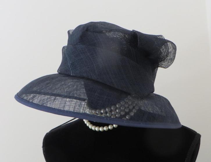SELECTION I Chique Hoed I Hoofdmaat 58 cm I Donkerblauw, Kleding | Dames, Hoeden en Petten, Zo goed als nieuw, Hoed, 58 cm (L, 7¼ inch) of meer