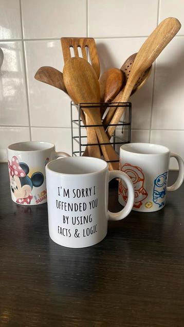 Set van 3 mokken | porselein | bedrukt beschikbaar voor biedingen