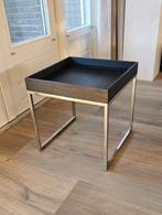 Bijzettafeltje chroom wenge hout 40x40x40, Huis en Inrichting, Ophalen, Gebruikt, Vierkant, Minder dan 55 cm