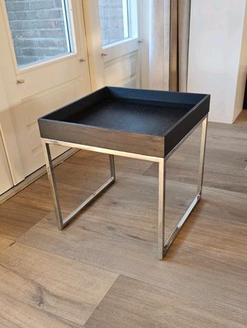 Bijzettafeltje chroom wenge hout 40x40x40 beschikbaar voor biedingen