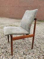 6 Vintage Fristho eetkamerstoelen, Ophalen, Gebruikt, Bruin, Hout