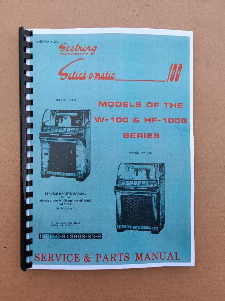 Service Manual: Seeburg W100/ HF100W (1953) jukebox nieuw !, Verzamelen, Automaten | Jukeboxen, Nieuw, Seeburg, 1950 tot 1960