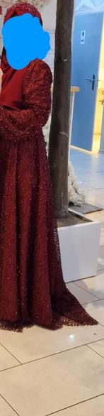 Gala jurk. Abiye, abaya gelegenheidsjurk, Galajurk, Rood, Ophalen, Maat 38/40 (M)