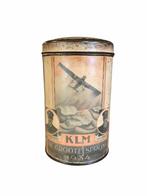 Blikken doos KLM de groote sprong 1934 - Snipvlucht W-Indië, Verzamelen, Overige merken, Beschuit, Gebruikt, Ophalen of Verzenden