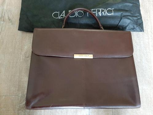 lederen aktentas / laptoptas Claudio Ferrici, Sieraden, Tassen en Uiterlijk, Tassen | Schoudertassen, Zo goed als nieuw, Overige merken