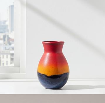 Dümler Breiden oranje rood blauw West-Duits 122/17 vaas beschikbaar voor biedingen