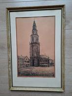 schilderij Martinitoren Groningen, A van Hemert, Antiek en Kunst, Kunst | Schilderijen | Klassiek, Ophalen of Verzenden