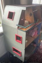 Opgeknapt vintage houten poppenhuis, Verzamelen, Poppenhuizen en Toebehoren, Ophalen of Verzenden