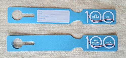 Vintage KLM bagagelabel uitgegeven oor 100-jarig  jubileum, Verzamelen, Luchtvaart en Vliegtuigspotten, Nieuw, Overige typen, Ophalen of Verzenden