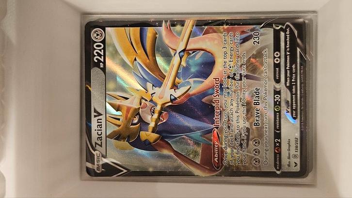 Zacian V 138/202, Hobby en Vrije tijd, Verzamelkaartspellen | Pokémon, Zo goed als nieuw, Ophalen of Verzenden