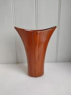 Vintage! Prachtige vaas teak hout Mid Century Scandinavisch, Antiek en Kunst, Kunst | Beelden en Houtsnijwerken, Ophalen of Verzenden