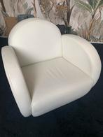 Witte draaifauteuil in goede staat, Huis en Inrichting, Fauteuils, Ophalen, Zo goed als nieuw, Leer, 75 tot 100 cm