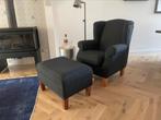 Goossens Harvey oorfauteuil fauteuil stoel en hocker, Ophalen of Verzenden, Zo goed als nieuw