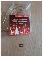 4 stuks goud metalen hangletters h3, Huis en Inrichting, Woonaccessoires | Tekstborden en Spreuken, Evora, Onbekend, Nieuw, Ophalen of Verzenden