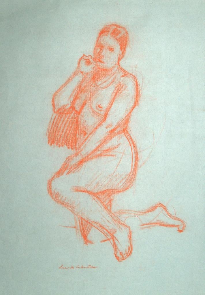 Sierk Schröder dubbelzijdige roodkrijttekening, Ophalen