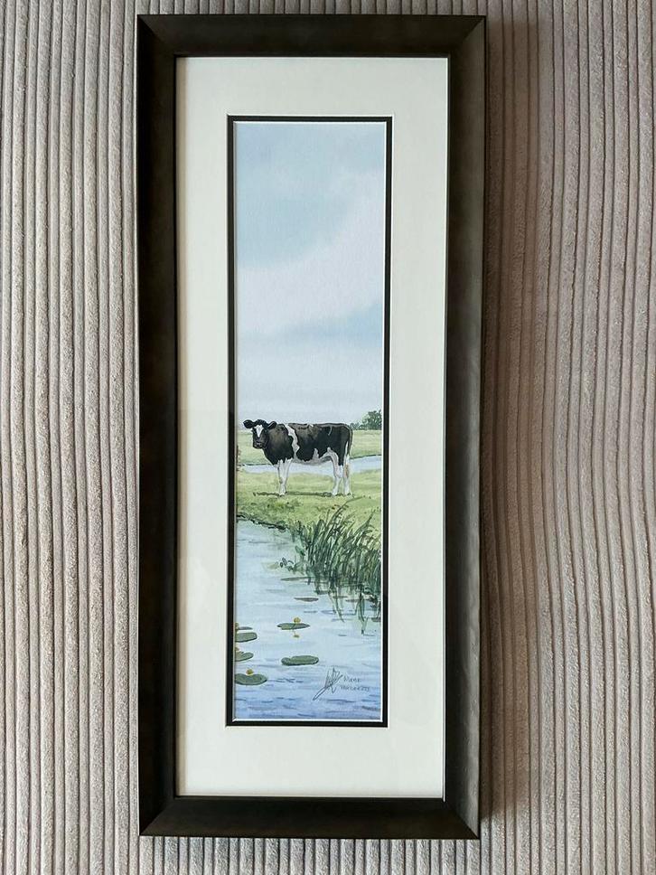 Wiebe van der Zee - Een koe “Kijk mij nou” - Giclée, Antiek en Kunst, Kunst | Schilderijen | Klassiek, Ophalen