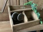 NIEUW mooie kleine teak houten gruttersbak voorraad bak, Ophalen of Verzenden, Nieuw, Hout