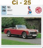 CI25 Autokaart MG Midget ( 1962- 1980 ), Ophalen of Verzenden, Zo goed als nieuw, Auto's