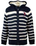 Maat 116 * Navy/wit gebreid vest US Polo Assn. *NieuW*.a, US Polo Assn., Trui of Vest, Nieuw, Ophalen of Verzenden