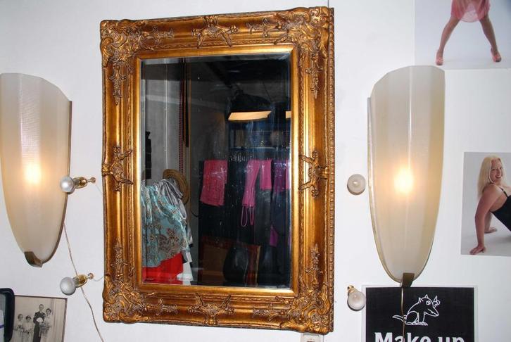 Prachtige Facetgeslepen barok Spiegel, afm 122x91cm, Huis en Inrichting, Woonaccessoires | Spiegels, Zo goed als nieuw, Minder dan 100 cm
