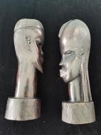 2 handgesneden Afrikaanse houten beelden man vrouw sculpture, Antiek en Kunst, Ophalen of Verzenden