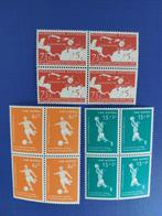 Postzegel NL Antillen 1957 PF 3 blokken Voetbalkampioenschap, Postzegels en Munten, Postzegels | Nederlandse Antillen en Aruba
