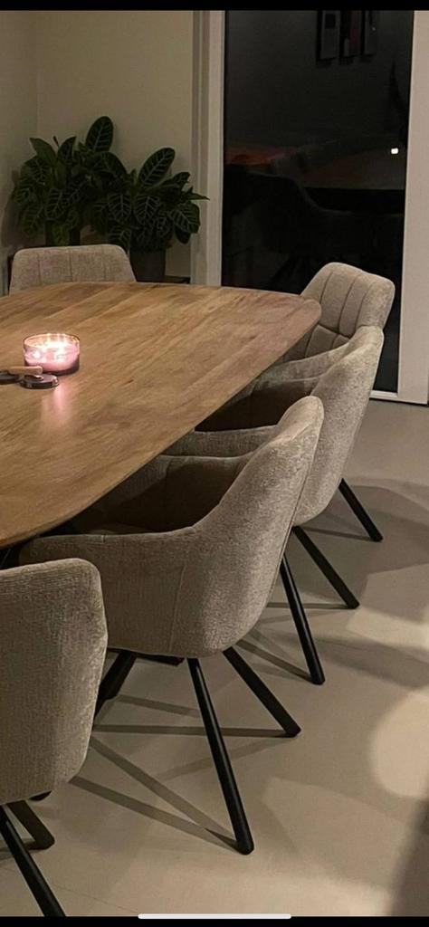 8 nieuwstaat eetkamerstoelen eetkamer stoelen beige, Huis en Inrichting, Stoelen, Zo goed als nieuw, Vijf, Zes of meer stoelen
