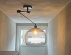 Verstelbare zwarte hanglamp met plexiglas kap, Ophalen, Gebruikt, Metaal, Minder dan 50 cm