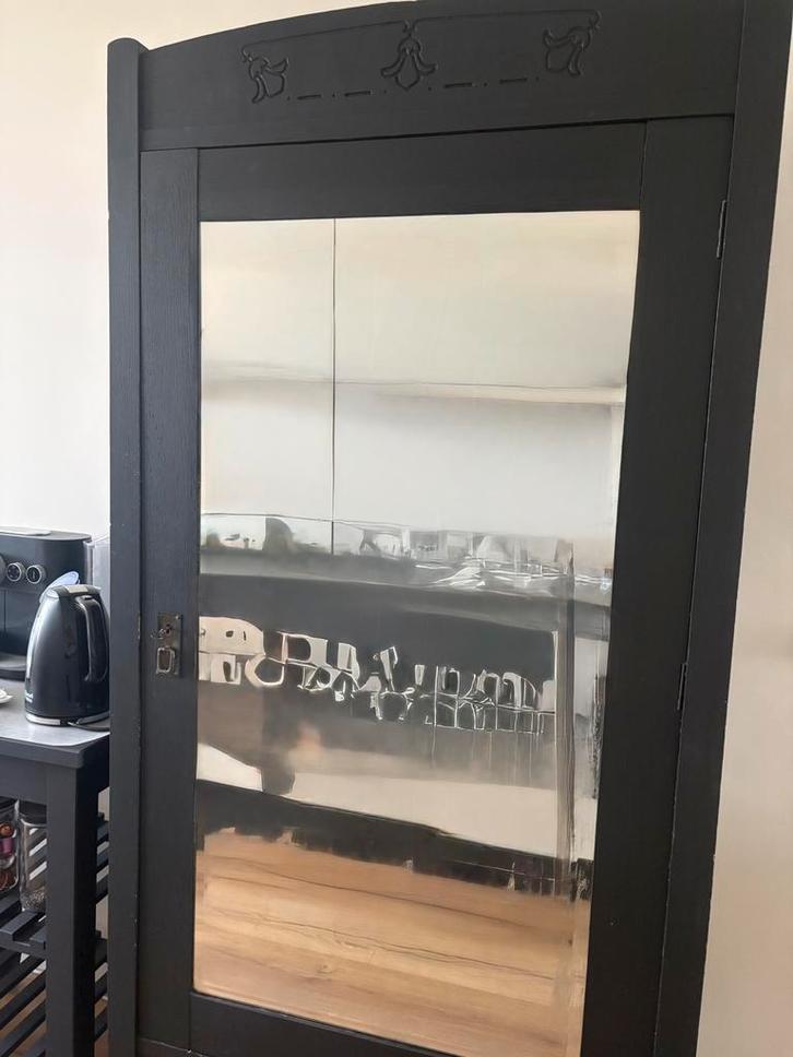 Houten buffetkast, boekenkast, kledingkast met spiegel, Antiek en Kunst, Antiek | Meubels | Kasten, Ophalen