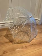 Transparante paraplu met stippen, Ophalen of Verzenden, Transparant, Zo goed als nieuw, Overige kleuren