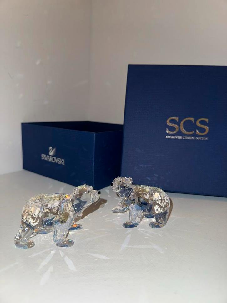 Swarovski Crystal Polar Bear Cubs Beeldjes in originele doos, Verzamelen, Swarovski, Ophalen of Verzenden
