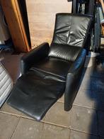 Zwarte leren relaxstoel - 50cm zitbreedte, Ophalen
