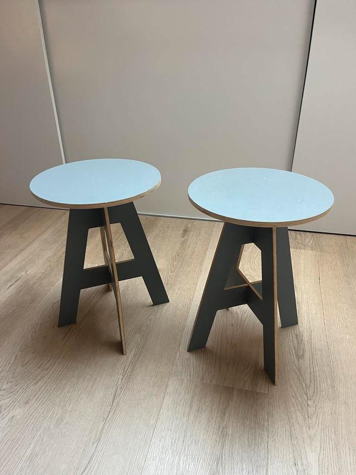 3 Kartonnen Bijzetkrukjes/Nachtkastjes, Huis en Inrichting, Tafels | Sidetables, Gebruikt, Overige materialen, Ophalen of Verzenden