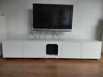 Houten TV meubel - wit hoogglans, 150 tot 200 cm, Minder dan 100 cm, Wit hoogglans, Gebruikt