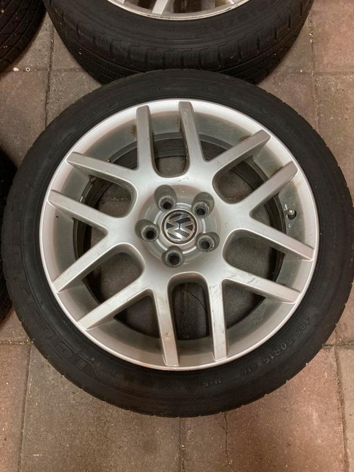 16” originele Volkswagen Polo BBS velgen winterbanden 5x100, Auto-onderdelen, Banden en Velgen, Banden en Velgen, Winterbanden