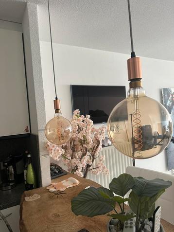 2 led glazen bol globe e27 hanglamp dimbaar gira dimmer beschikbaar voor biedingen
