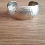Handgemaakte geslagen klemarmband Alpaca zilver, Ophalen of Verzenden, Zo goed als nieuw, Zilver, Zilver